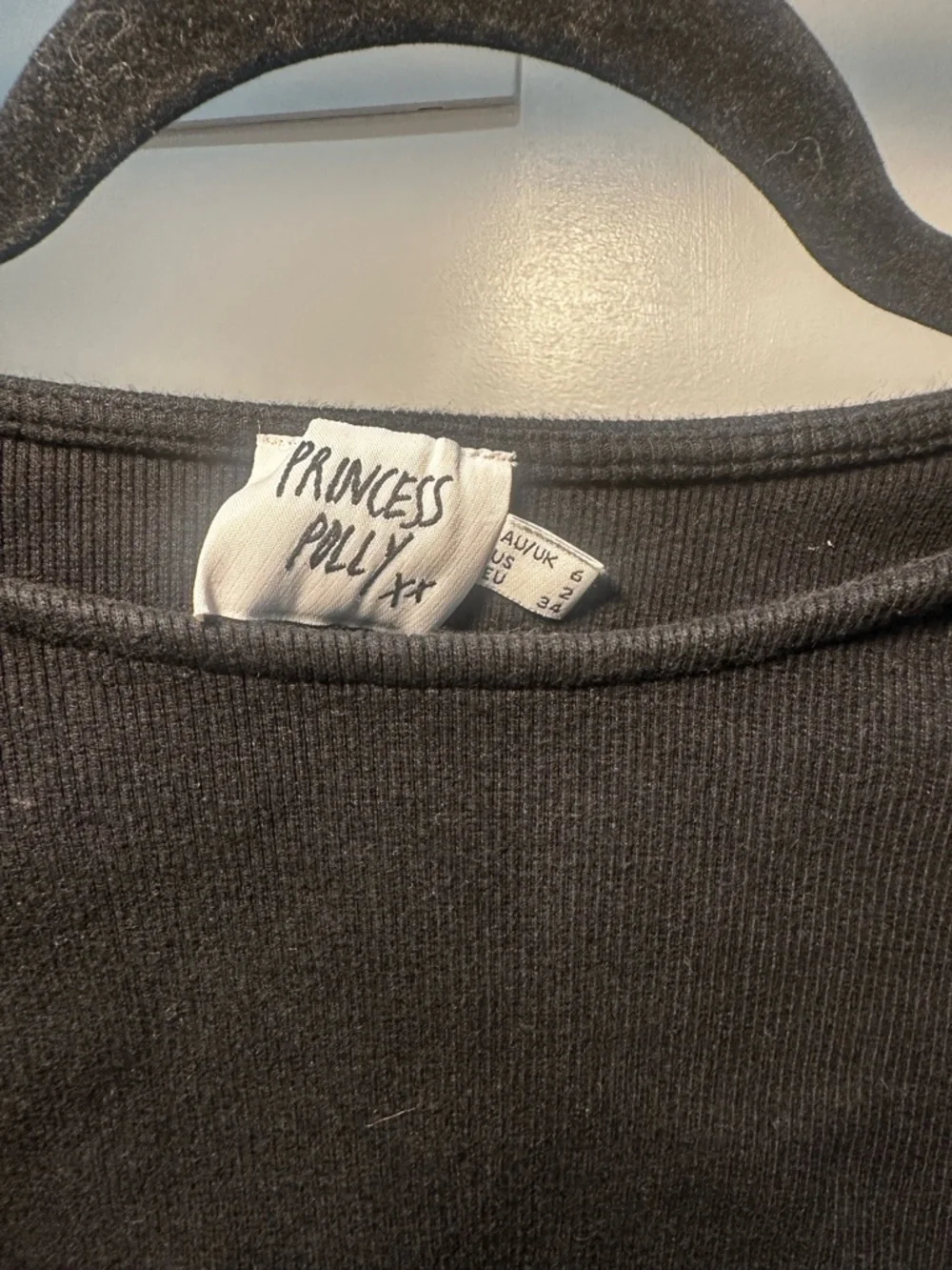 Princess Polly Black Ribbed Tee - Picture 2 of 3
